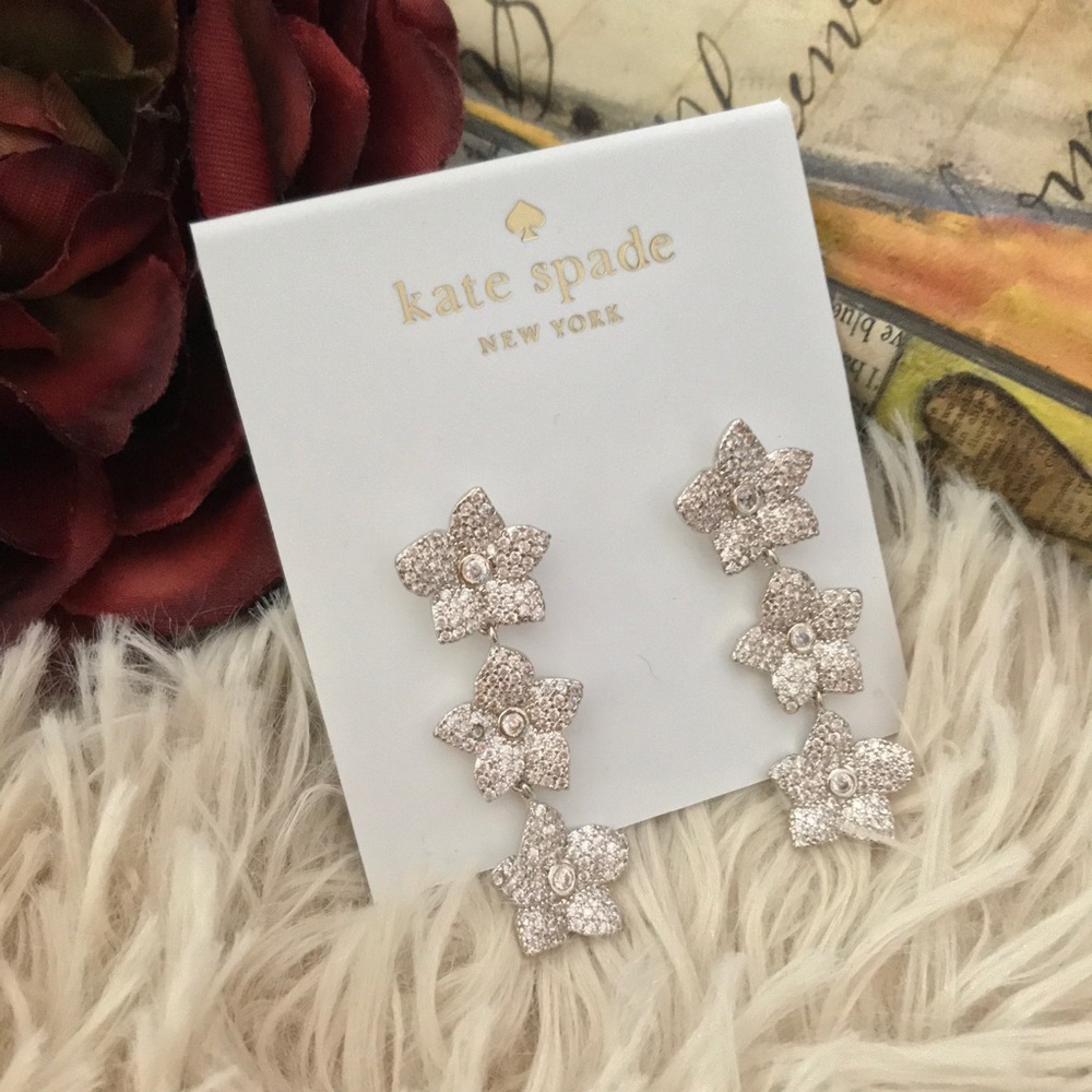 KATE SPADE • Blooming Pavè Linear Earrings - Picture 8 of 8
